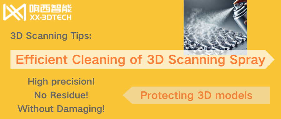 Efficient cleaning of 3D scanning spray